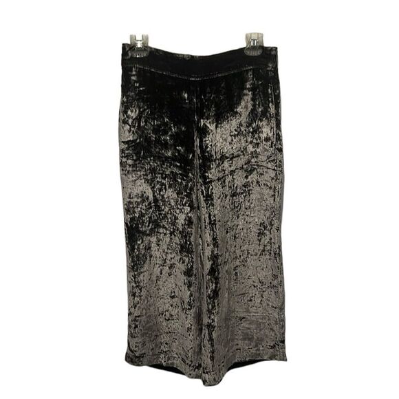 Madewell Pants - Madewell brown velvet silk blend wide leg crop pants size Small
